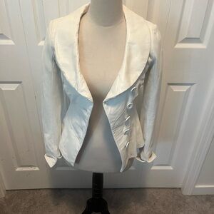 Danier White Leather Fitted Blazer